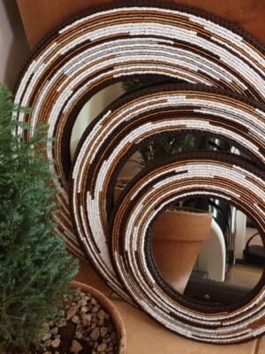 Earth Ember Maasai Beaded Mirror