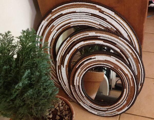 Earth Ember Maasai Beaded Mirror