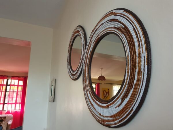 Earth Ember Maasai Beaded Mirror