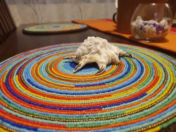 Multicolored Beaded Placemat Multicolored Beaded Placemat