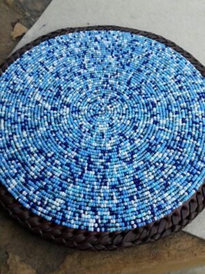 Blue Rain Maasai Beaded Placemat Blue Rain Maasai Beaded Placemat