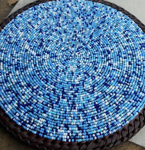 Blue Rain Maasai Beaded Placemat