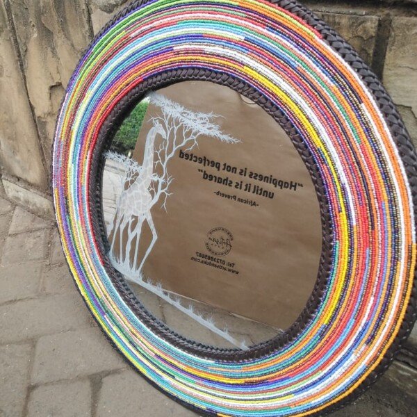 Rainbow Beaded Mirror