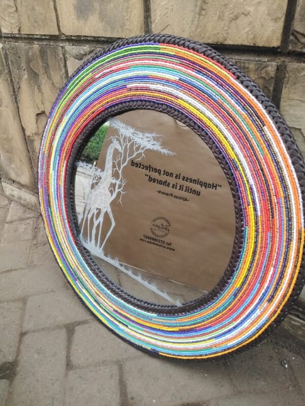 Rainbow Beaded Mirror