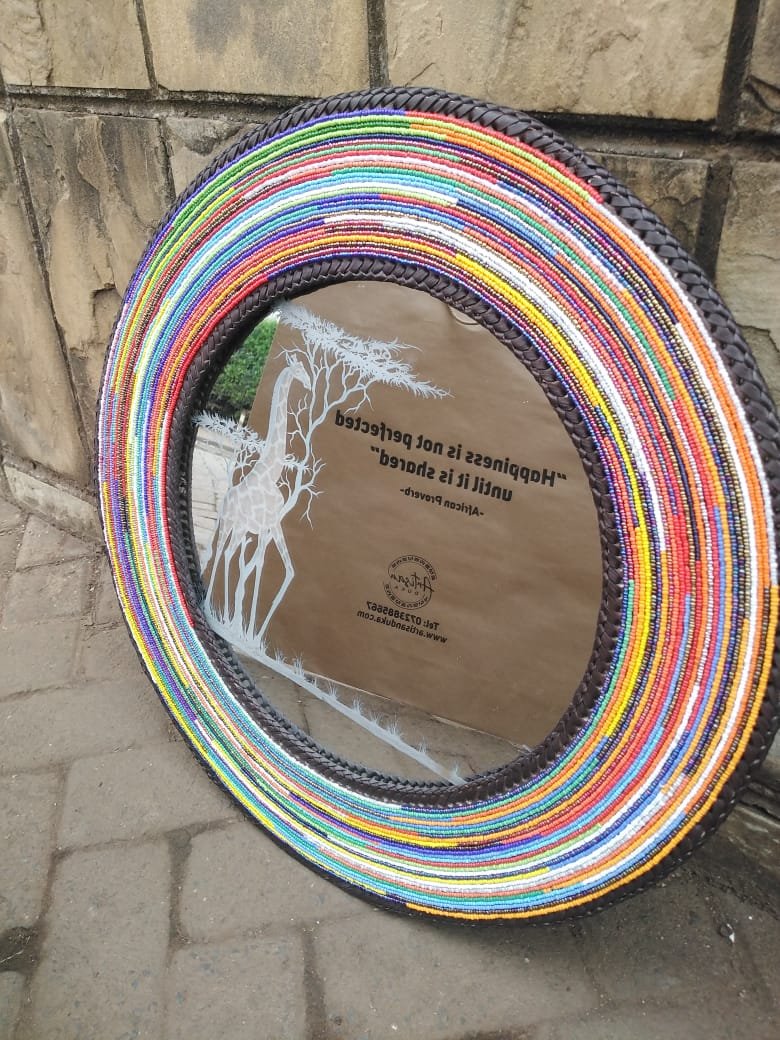 Rainbow Beaded Mirror Rainbow Beaded Mirror