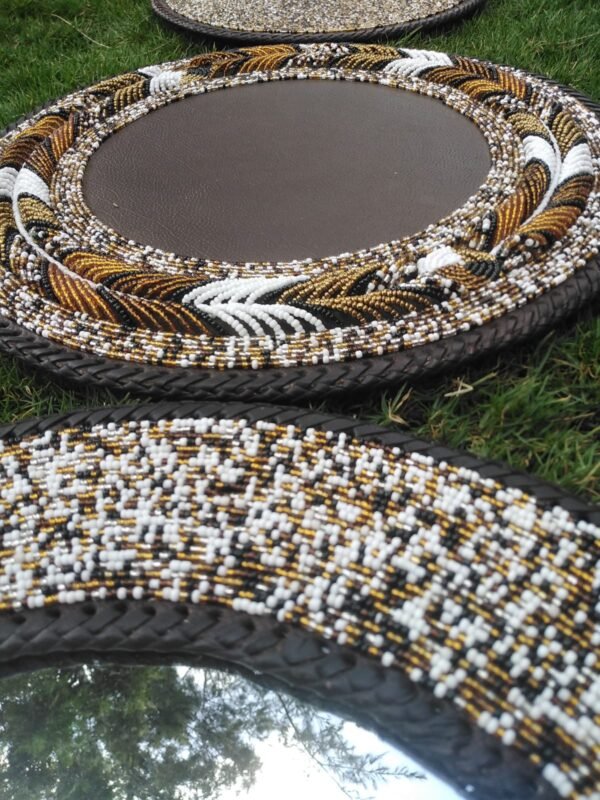 Earth Whisper Beaded Mirror & Mat Set