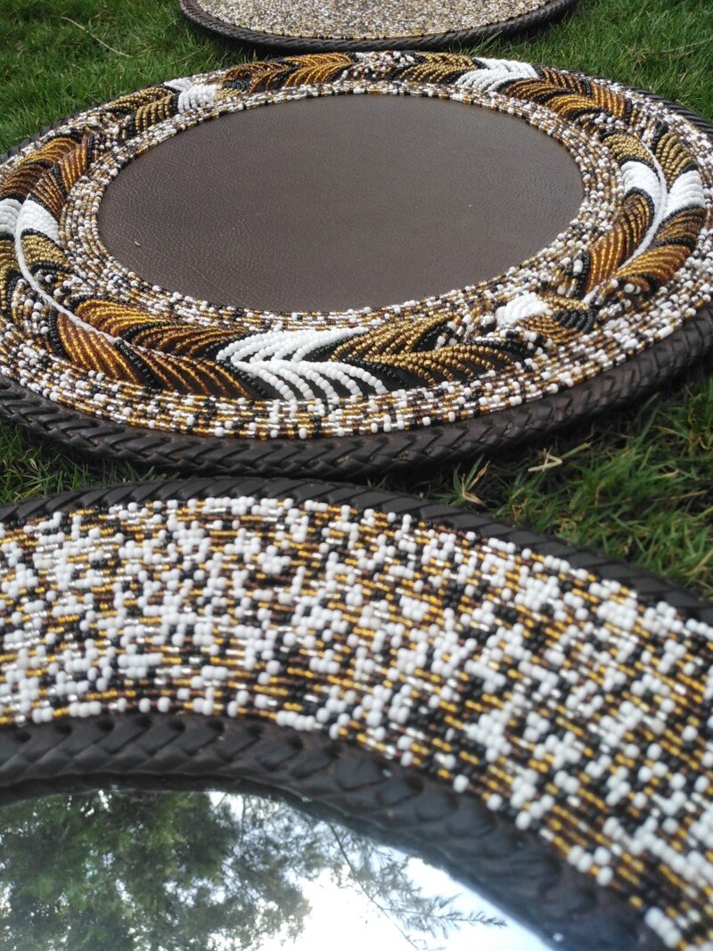 Earth Whisper Beaded Mirror & Mat Set