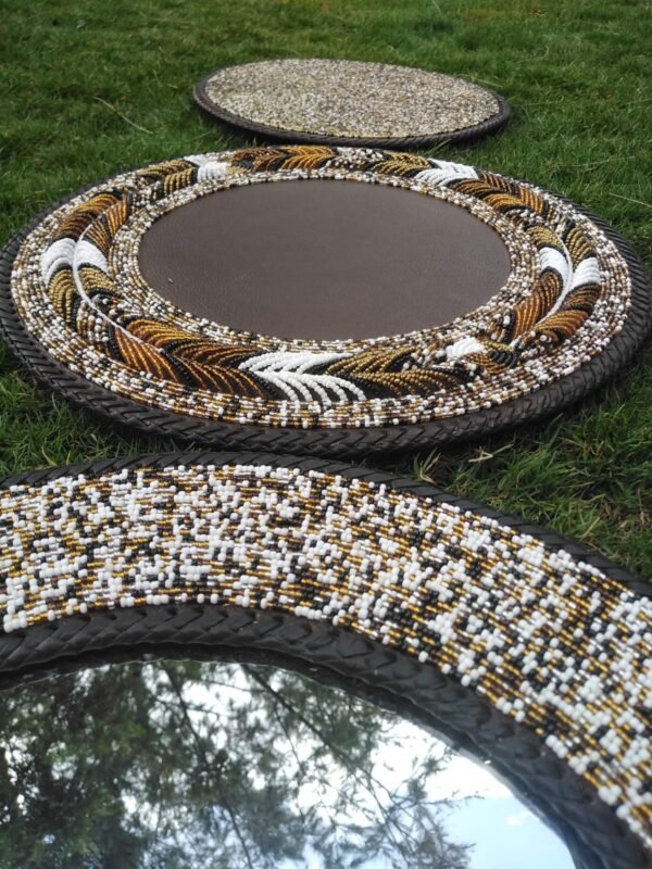 Earth Whisper Beaded Mirror & Mat Set