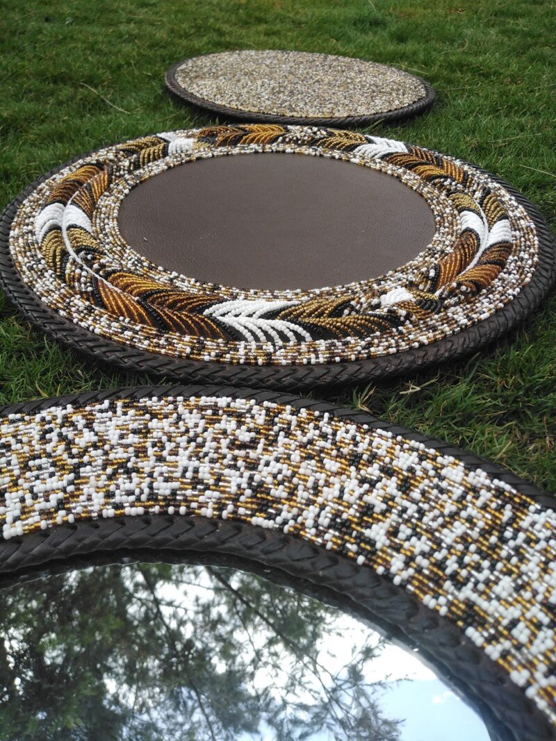 Earth Whisper Beaded Mirror & Mat Set