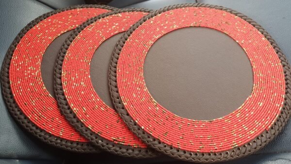 WhatsApp Image 2021-11-19 at 4.22.22 PM Crimson Flame Half-Beaded Maasai Placemat