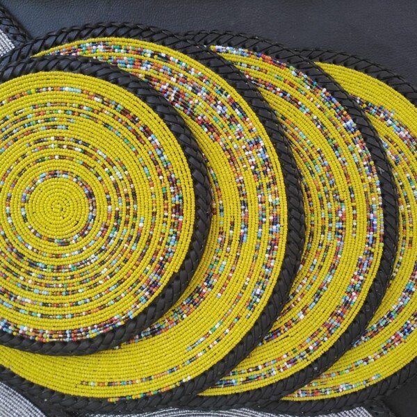 Suncrest Yellow Beaded Placemat