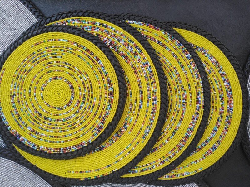 Suncrest Yellow Beaded Placemat