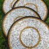 Gold Dust White Maasai Beaded Placemat