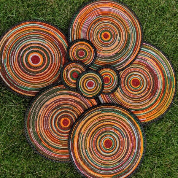 Wild Ember Woven Orange Table Mat