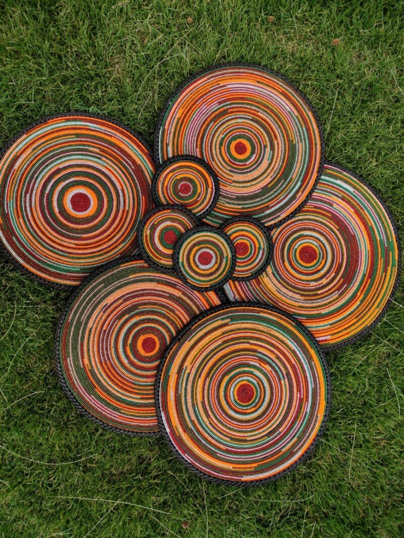 Wild Ember Woven Orange Table Mat