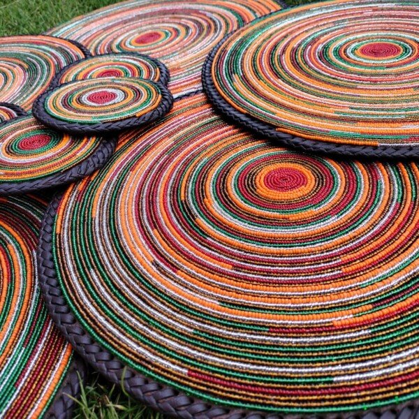 Wild Ember Woven Orange Table Mat