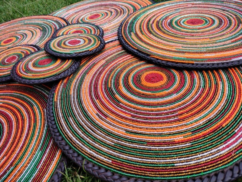 Wild Ember Woven Orange Table Mat