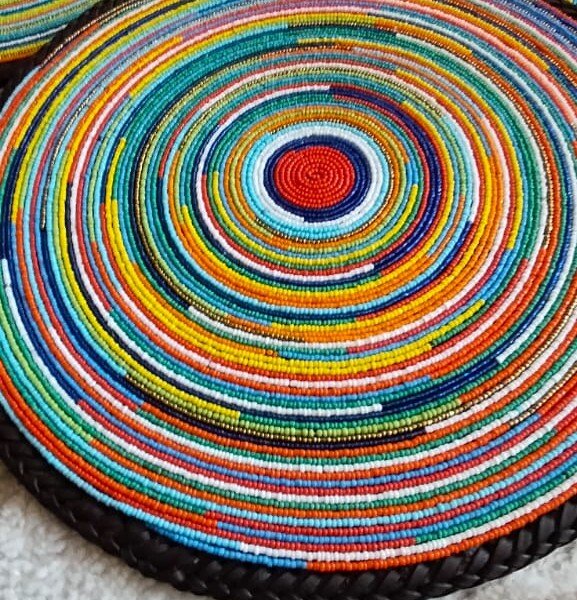 Rainbow Swirl Maasai Heritage Beaded Placemat