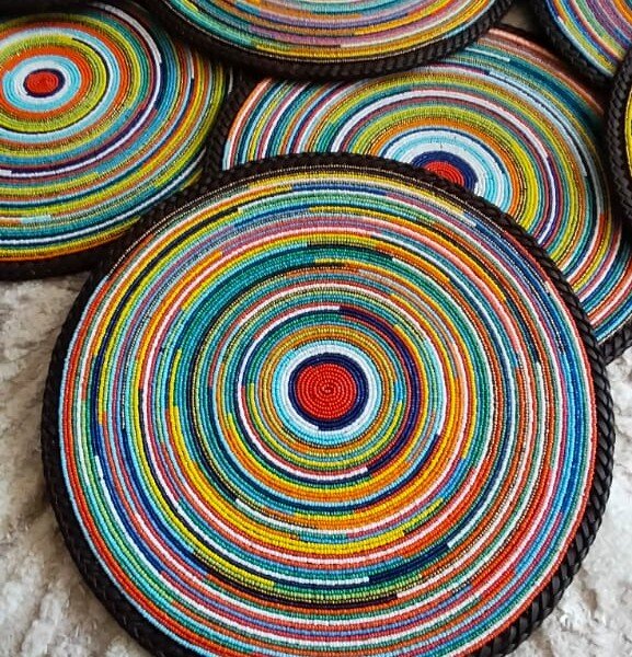 Rainbow Swirl Maasai Heritage Beaded Placemat