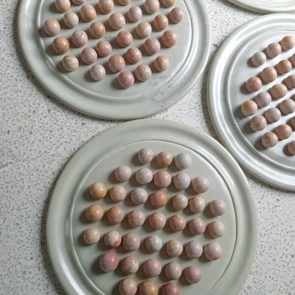 Solitaire Soapstone Board and Marbles