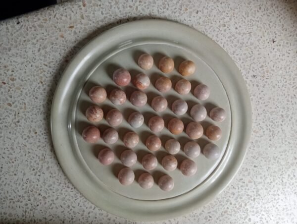 Solitaire Soapstone Board and Marbles