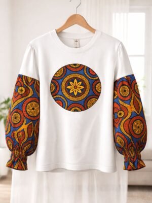 Sunfire Circle Ankara Cotton T-Shirt Sunfire Circle Ankara Cotton T-Shirt