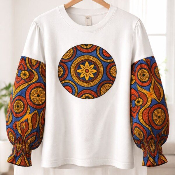 Sunfire Circle Ankara Cotton T-Shirt
