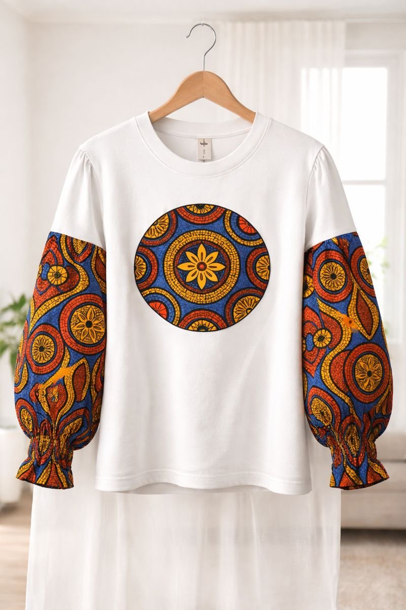 Sunfire Circle Ankara Cotton T-Shirt