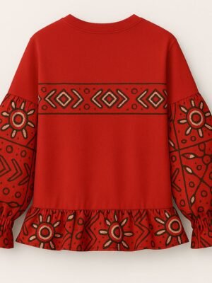 Stylish Red Cotton T-Shirt - Long Sleeve Stylish Red Cotton T-Shirt - Long Sleeve