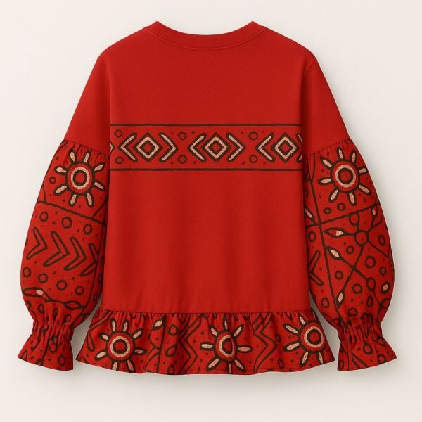 Stylish Red Cotton T-Shirt - Long Sleeve