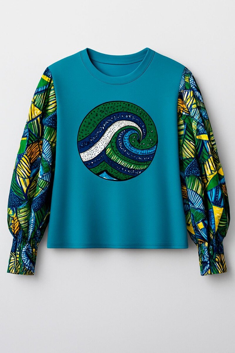 Tidecrest Wave Ankara Cotton T-Shirt Tidecrest Wave Ankara Cotton T-Shirt