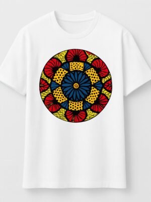 Unique White Ankara Print Cotton T-Shirt