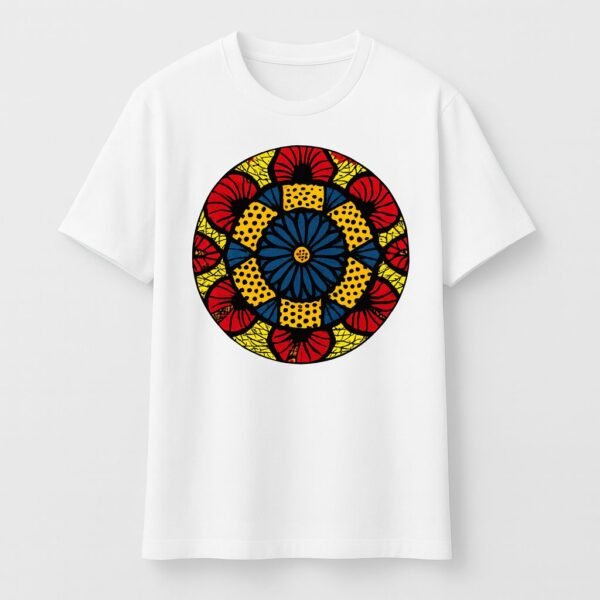 Unique White Ankara Print Cotton T-Shirt