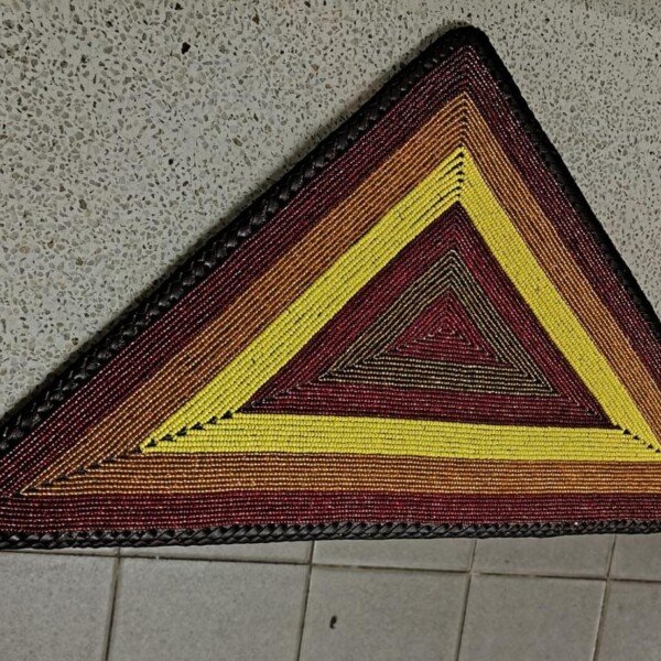 Triangular Brown Beaded Placemat