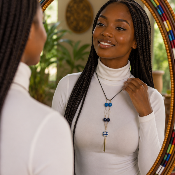 Modern Earth-Tone Beaded Pendant Necklace