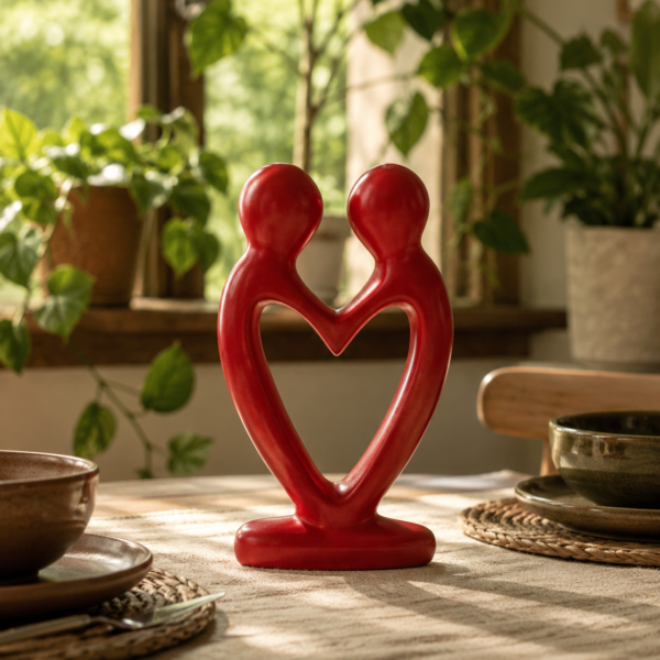 Soapstone Red Heart Couple
