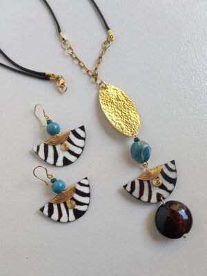 Savanna Zebra Print Beaded Necklace