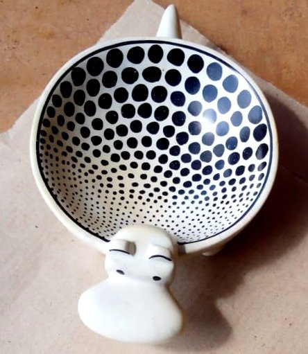 Dotted Soapstone Hippo Bowl