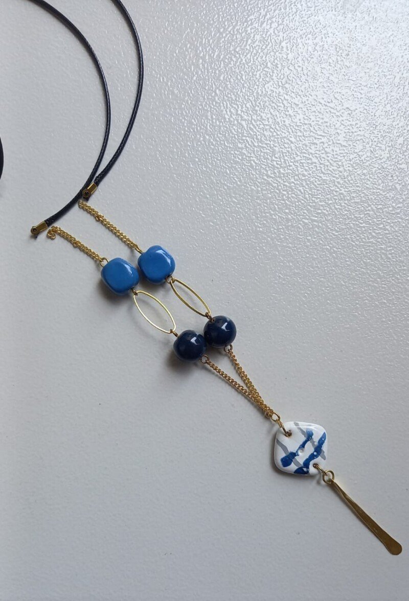 Azure & Indigo Handcrafted Beaded Necklace