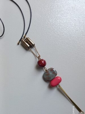 Earthy Tones & Rose Handcrafted Beaded Necklace