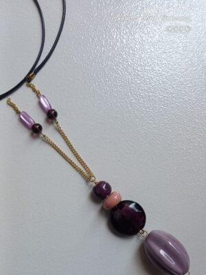 Plum & Lilac Statement Beaded Necklace