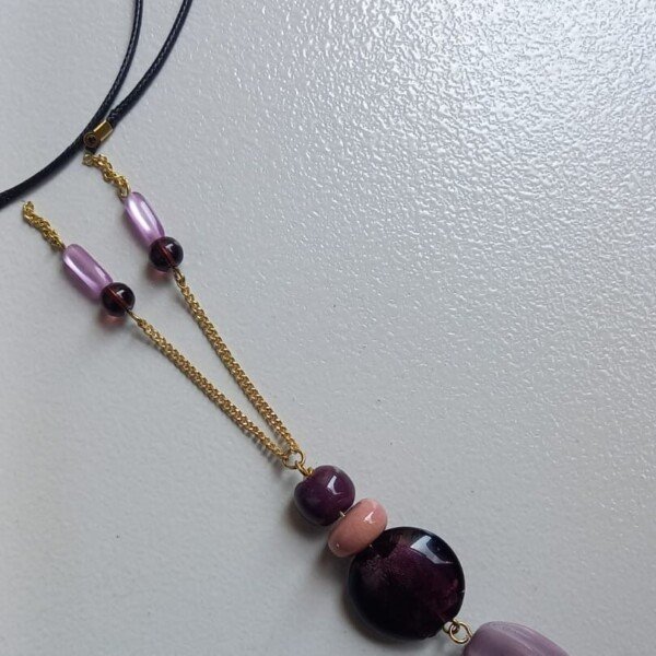 Plum & Lilac Statement Beaded Necklace