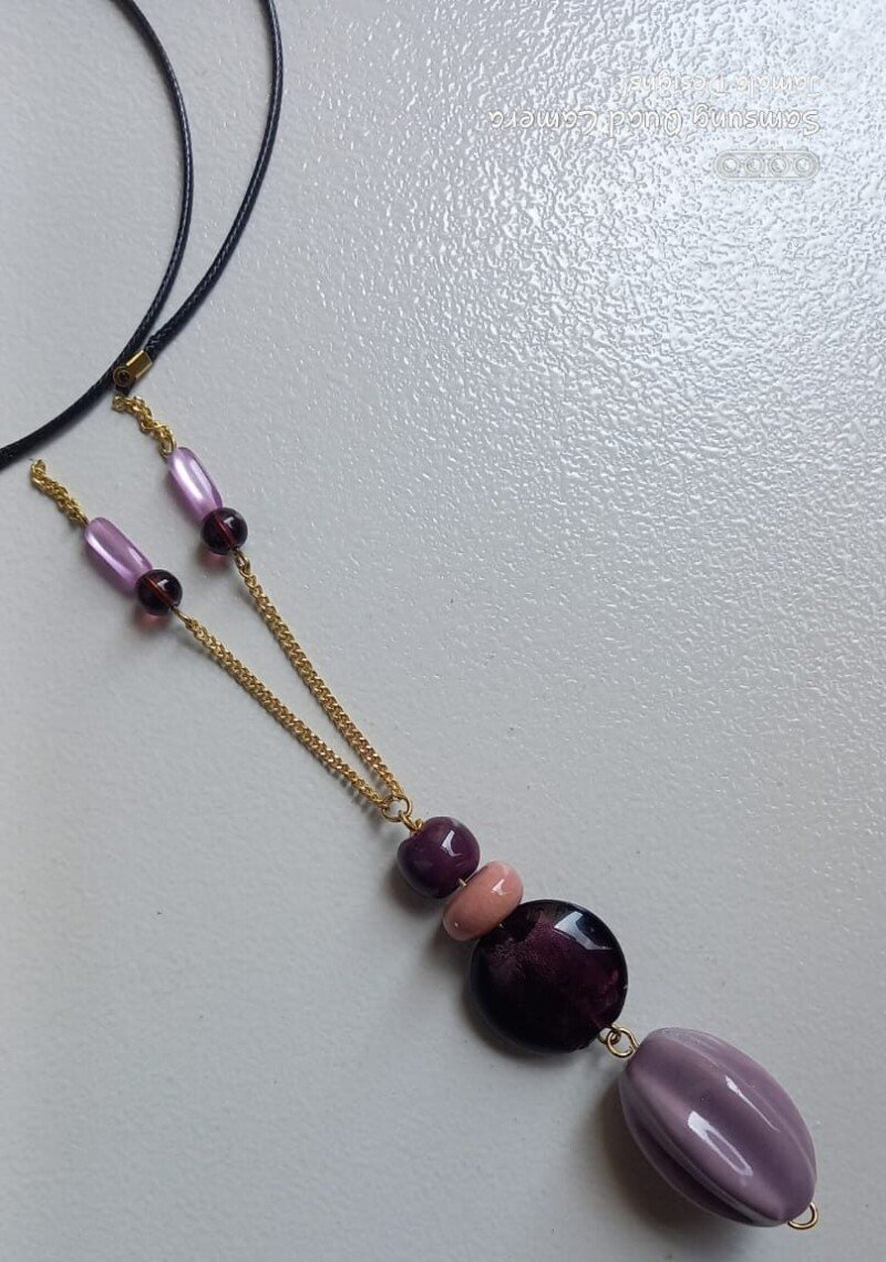 Plum & Lilac Statement Beaded Necklace