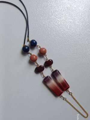 Sunset Plum Gradient Beaded Necklace