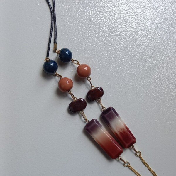 Sunset Plum Gradient Beaded Necklace