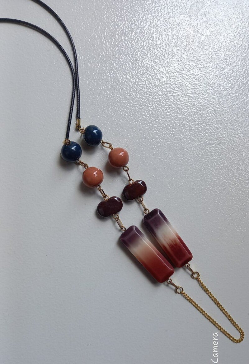 Sunset Plum Gradient Beaded Necklace Sunset Plum Gradient Beaded Necklace