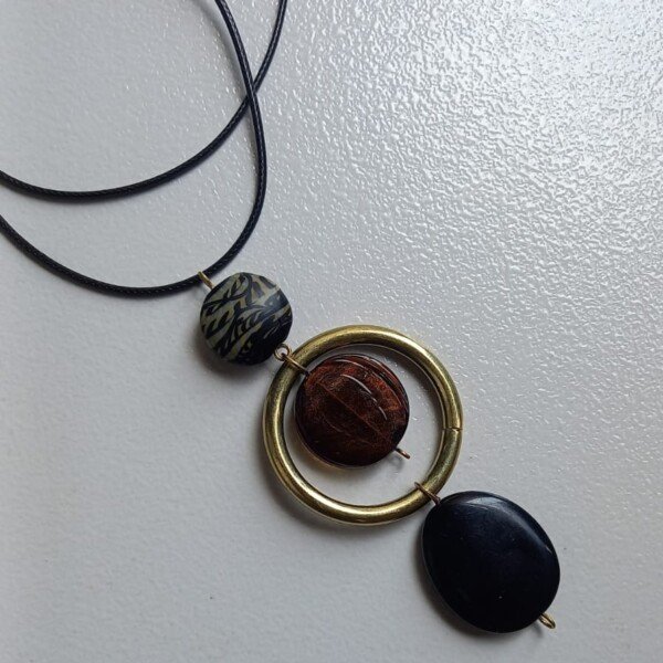 Earth Tone Orbit Beaded Necklace
