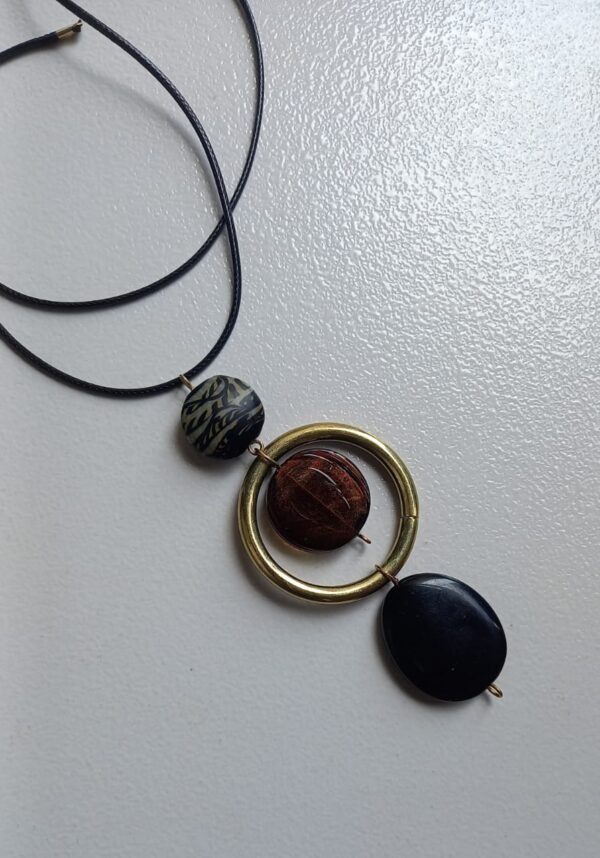Earth Tone Orbit Beaded Necklace