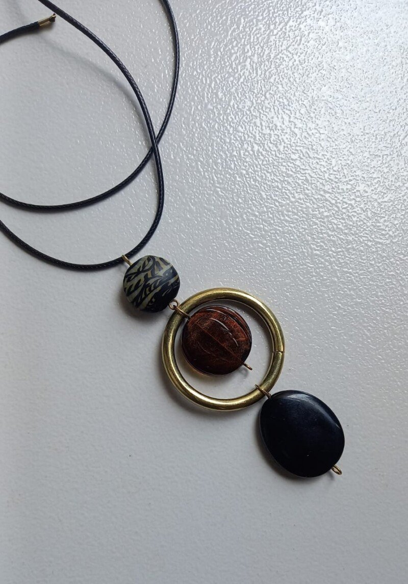 Earth Tone Orbit Beaded Necklace