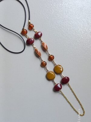 azure mosaic charm necklace Autumn cascade beaded necklace